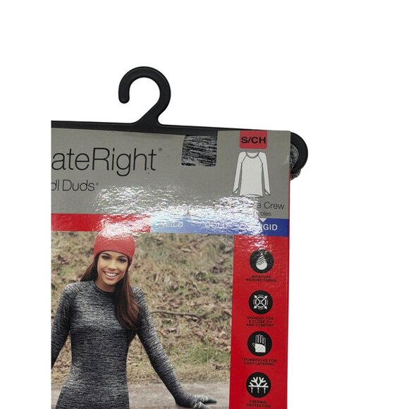 NWT Cuddl Duds ClimateRight Small Women's Plush Warmth LS Crew Gray Base Layer - Picture 2 of 3